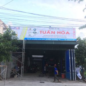 Lắp đặt biển quảng cáo gara ô tô tuấn hòa